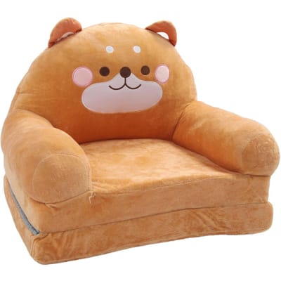 Kinderstoel Bank Cartoon Opvouwbaar Schattig Bankje Draagbare Sofa Stoel voor Huis Scholen Bruine Puppy 2 brown