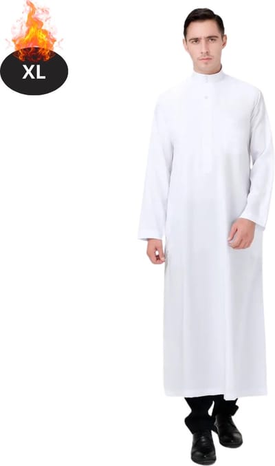 Nivard Islamitische Kleding - Djellaba Heren - Moslim Kleding - Arabisch Mannen Kaftan - Alhamdulillah - Wit XL
