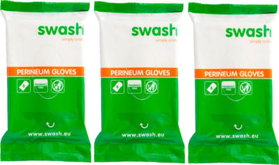 3 x Swash Perineum Gloves - Vochtig - Parfumvrij - Voordeelverpakking