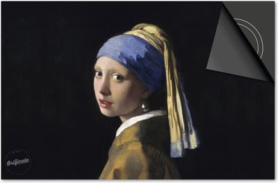 Inductie beschermer 60x60 - afdekplaat inductie mat - Dietrix Kookplaat beschermer - Exclusief - Oude Meesters - Johannes Vermeer Meisje met de Parel
