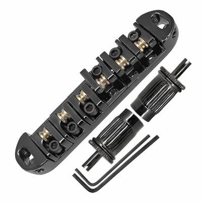 Dailygoody - Roller Saddle - Vervangende Bridge - Zinklegering - Zwart - Geschikt voor LP SG - Duurzaam en veelzijdig
