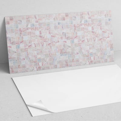 Coloray Wandpanelen Zelfklevend - Mozaïekpatroon gemaakt van vierkanten PVC Wandpaneel - 100 cm x 50 cm - Roze Wandbekleding Zelfklevend - 1 stuk - Texturen Wandpanelen Zelfklevend - Wandpanelen Keuken - Wandpaneel Badkamer