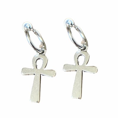 Klem Oorbellen- Kruis- Zilverkleurig-geen gaatje-Charme Bijoux