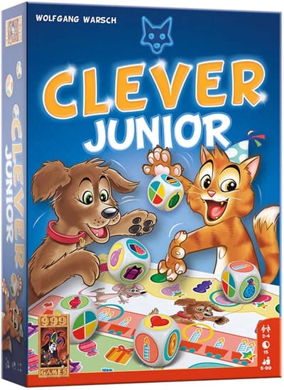 999 Games - Clever - Junior - Dobbelspel - Vanaf 5 jaar - Kinderspel - Gezelschapsspel - Educatief spel - Klein cadeautje