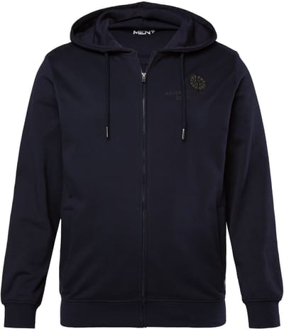 Men Plus - Heren - Trainingsjasje met capuchon print - Navy blauw - Maat L
