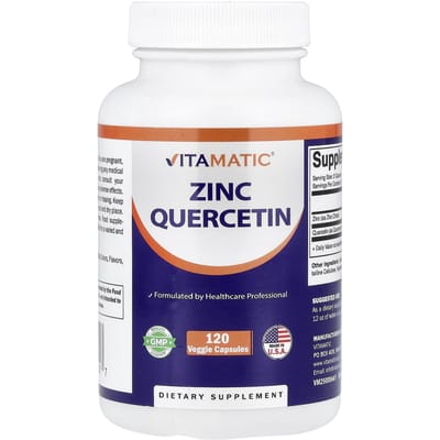 Vitamatic, Zink Quercetine, 120 Plantaardige Capsules