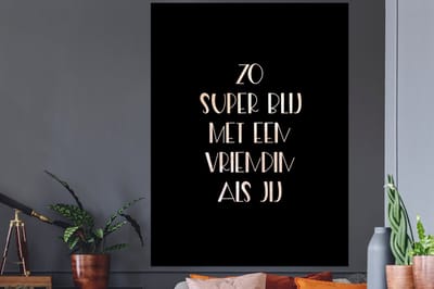 Muurstickers - Sticker Folie - Vriendinnen - Vriendschap - Quotes - Zo super blij met een vriendin als jij - Spreuken - 120x160 cm - Plakfolie - Muurstickers Kinderkamer - Zelfklevend Behang XXL - Zelfklevend behangpapier - Stickerfolie