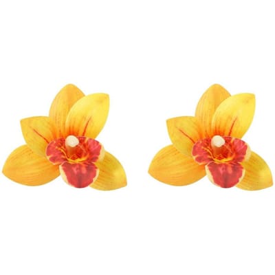 Vlinderorchidee Grote Bloem Oorbellen Koreaanse Stijl Overdreven Bloem Stud Oorbellen Minderheid Ontwerp Sieraden Accessoires