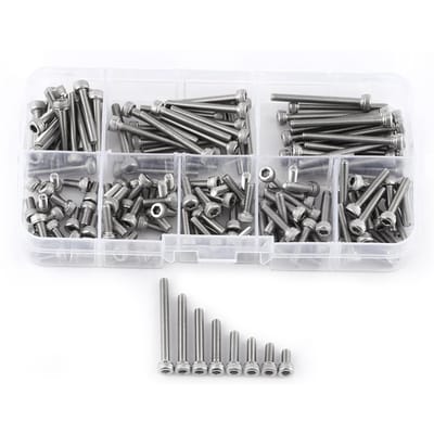 160 vis à tête cylindrique à six pans creux en acier inoxydable M3 SS304, filetage métrique