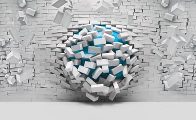 Modern Abstract Brick Wall Photo Wallcovering