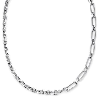 New Classics | 8 mm zilverkleurige roestvrijstalen anker- en paperclipketting