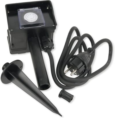 Tuincontactdoos 2-Voudig - Buitenstekker - Automatisch Sproeien - Geïntegreerde Timer - Zwart