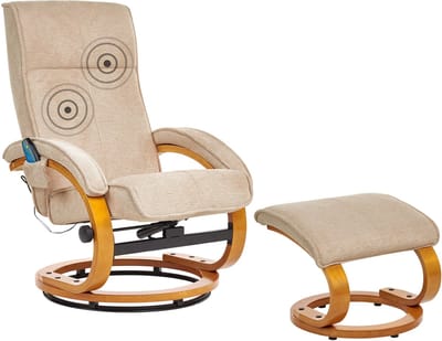 HERO - Relaxfauteuil met voetenbank - Beige - Polyester