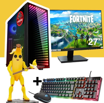 ScreenON - Gaming Set - Fortnite Peely Hero - V2 (GamePC + 27 Inch Monitor + Toetsenbord + Muis)