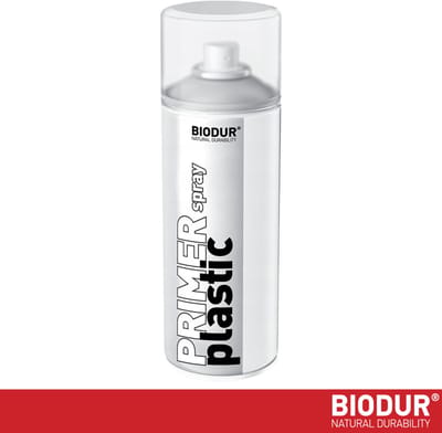 BIODUR Transparante Kunststof Primer Spuitbus - 400ml - Hoge Hechting & Dekking - Sneldrogend - Binnen/Buiten - Licht Gepigmenteerd