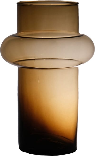 Hakbijl Glass Bloemenvaas Luna - transparant amber - eco glas - 19 x 30 cm - cilinder vaas