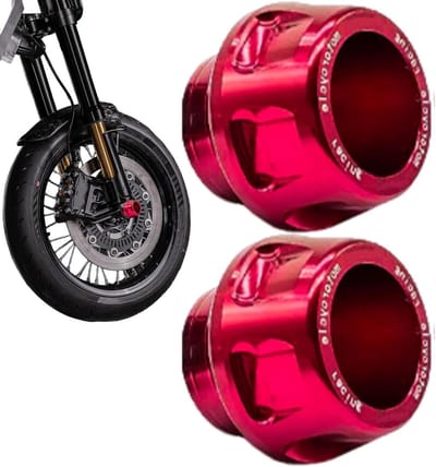Frame Schuifregelaars Motor - Valdoppen Motorfiets - Bescherming Motor - Aluminiumlegering - Set van 2 - Rood