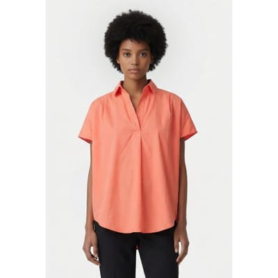 French Connection Cele Rhodes Poplin Slvlss Shrt Coral Size: M | Blouses Outlet | Dames | Blauw