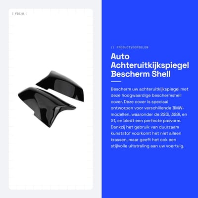 Dailygoods- Achteruitkijkspiegel Beschermkap - Duurzaam Kunststof - Perfecte Pasvorm - Voorkomt Krassen - Stijlvol Ontwerp - Geschikt voor 220i/328i/420i - Spiegelkap