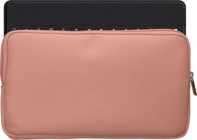kwmobile toetsenbord hoes geschikt voor Logitech KEYS-TO-GO hoesje - Nylon keyboard beschermhoes - Reis case met rits - Keyboards cover in pastelkleurige perzik