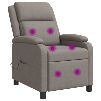 vidaXL - Massage - Relaxstoel - Taupe - Stof