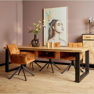 Mango eettafel 220 cm U poot