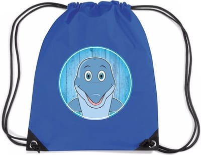 Dolfijnen rijgkoord rugtas / gymtas - blauw - 11 liter - voor kinderen