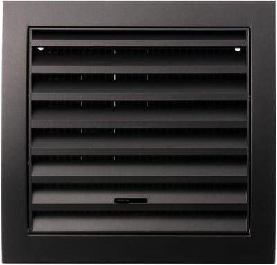 Ventilatierooster Rond Zwart 100 mm met Schuifregelaar en Flens