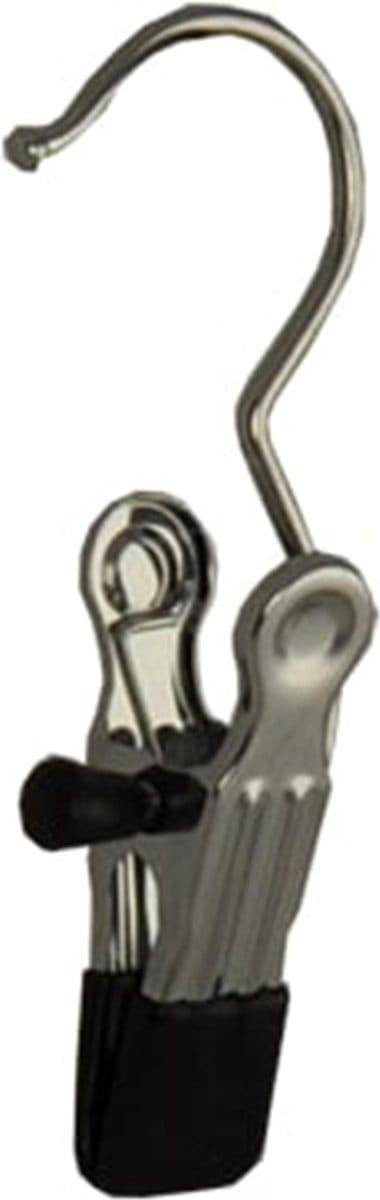 De Kledinghanger Gigant - Laarzenknijper - Laarzenklem - Klemhaken - 8380 - 50 Stuks - metaal - Verchroomd - Zwart - Anti-slip Coating - 7 cm Klem - Kledinghanger - Kleerhanger - Knijperhanger (8380_00/50)