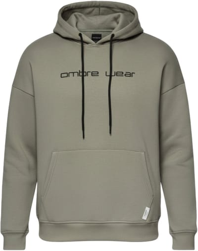 OMBRE Sweater - Regular Fit - Katoen - Lange Mouw Kaki S