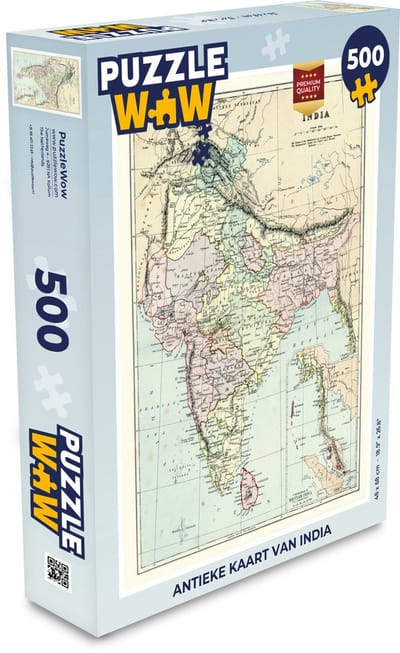Puzzel Landkaart - India - Geschiedenis - Legpuzzel - Puzzel 500 stukjes