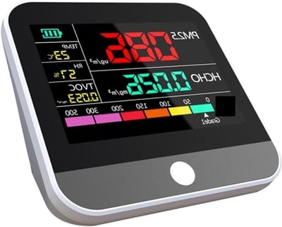 Luchtkwaliteitsmonitor, luchtkwaliteitsmeter, Monitor for binnenluchtkwaliteit PM2.5/PM1 /PM10 Monitor Temperatuur Formaldehyde TVOC Luchtkwaliteitstester voor thuis, kantoor of school
