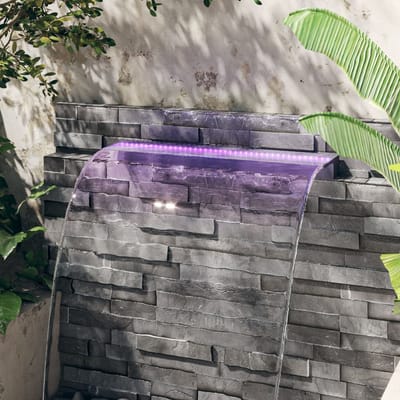 vidaXL - Watervaloverlaat - met - RGB - LED's - 90 - cm - acryl
