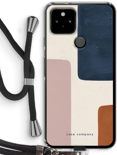 Case Company® - Hoesje met koord geschikt voor Google Pixel 5 hoesje met Koord - Geo #5 - Telefoonhoesje met Zwart Koord - Bescherming aan alle Kanten en Over de Schermrand