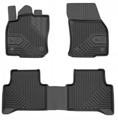 Premium Rubberen Mattenset No.77 - Geschikt voor VW Touran III vanaf 2015 - Perfecte Pasvorm - TPE Elastomeer - Zwart - 4-delig - FROGUM