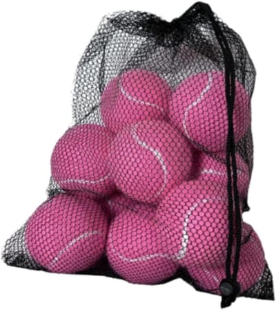 Tennisballen Set - Oefenballen Trainingsballen - Effectieve Training - Inclusief Opbergtas - Diameter 6.4cm - Roze