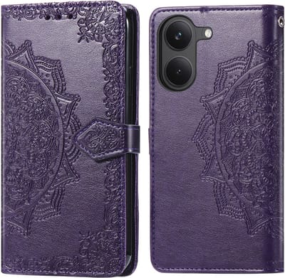 imoshion Hoesje - Geschikt voor Xiaomi Poco X8 Pro - Mandala Bookcase - Paars