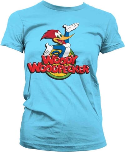 Woody Woodpecker Dames Tshirt -S- Classic Logo Blauw