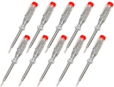Fasemeter 10 Stuks - Spanningstester - Elektra Controleren - Compact Ontwerp - 60mm Blad - Grijs