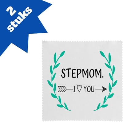 Akyol - stepmom i love you brillendoekjes - Mama - de liefste moeder - moeder cadeautjes - moederdag - verjaardag - geschenk - kado - 17,8 bij 17,8 cm - 2 stuks