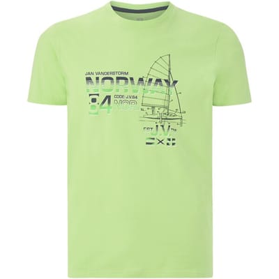 Jan Vanderstorm herren T-Shirt - 60/62 - lichtgroen - Plus Size