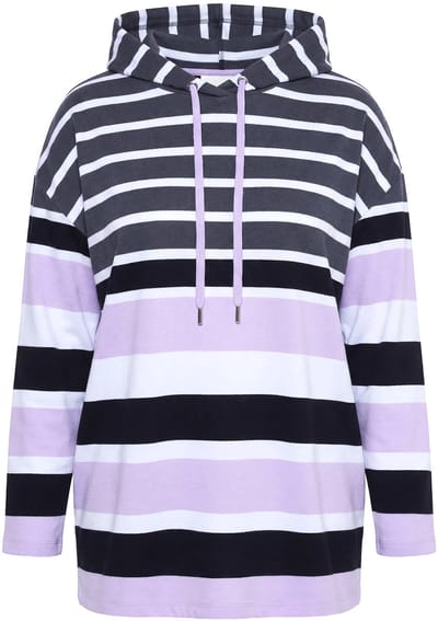 Angel of Style - Dames - Hoodie loose fit gestreept motief capuchon - Sering - Maat 42