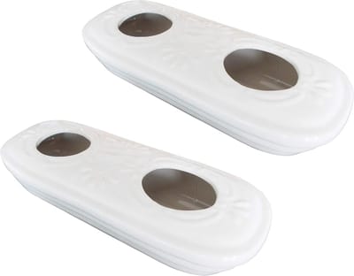 Luchtbevochtiger Keramiek Set - Waterverdamper Diffuser - Gezond Binnenklimaat - Hoogwaardig Glazuur - 25 x 10 x 3.5 cm - Wit