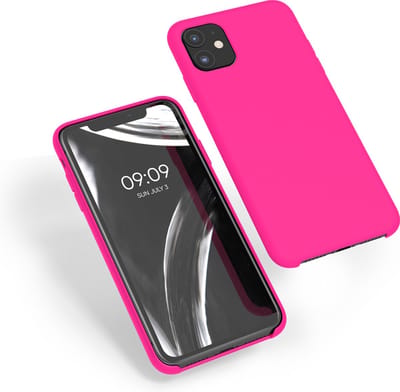 kwmobile telefoonhoesje geschikt voor Apple iPhone 11 - Hoesje met siliconen coating - Smartphone case in neon roze