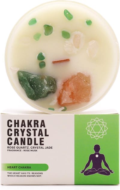 Chakra Kristallen Kaarsen - Hartchakra - AWGifts - Cadeau