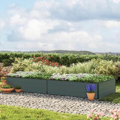 297 x 119 x 39 cm Moestuinbak Halfsize, Antraciet
