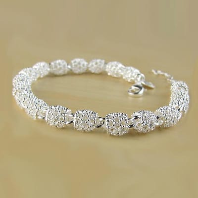 925 Sterling Zilver Gematteerd Holle Bol Ketting Armbanden Armbanden Voor Vrouwen Bruiloftsfeest Retro Sieraden Cadeau Sieraden beige