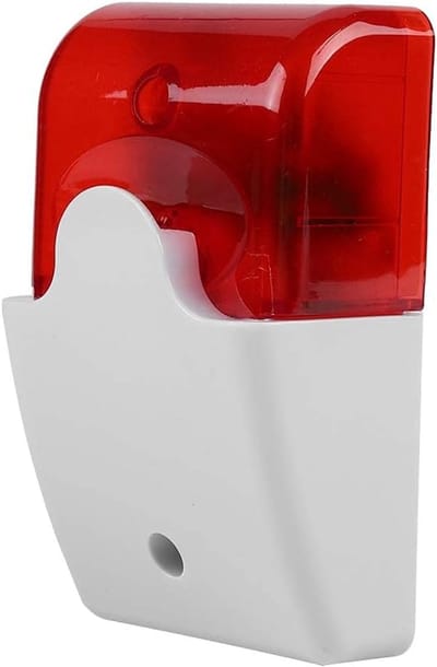 Bedrade Sirene - Stroboscoop Alarm - Beveiliging Huis - 110 dB Geluid - 122 x 72 x 35 mm - Rood