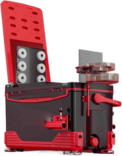 Visgerei Opbergdoos - Visbox Zitkist - Vissen Organiseren - Met Wielen Rugleuning - 36L - Rood