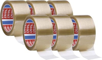 Pakketband in verpakking van 6 stuks - Silent Tape voor het verpakken - transparant - 6 rollen á 66 m x 50 mm